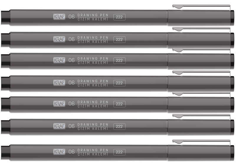 KRAF DRAWING PEN - ÇİZİM KALEMİ 222 7 Lİ SET