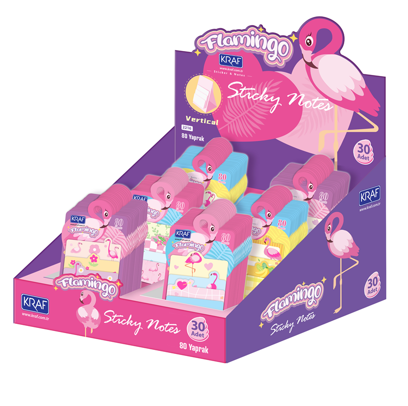 KRAF YAPIŞKANLI NOT KAĞIDI SET FLAMINGO  80 YP 2216FL